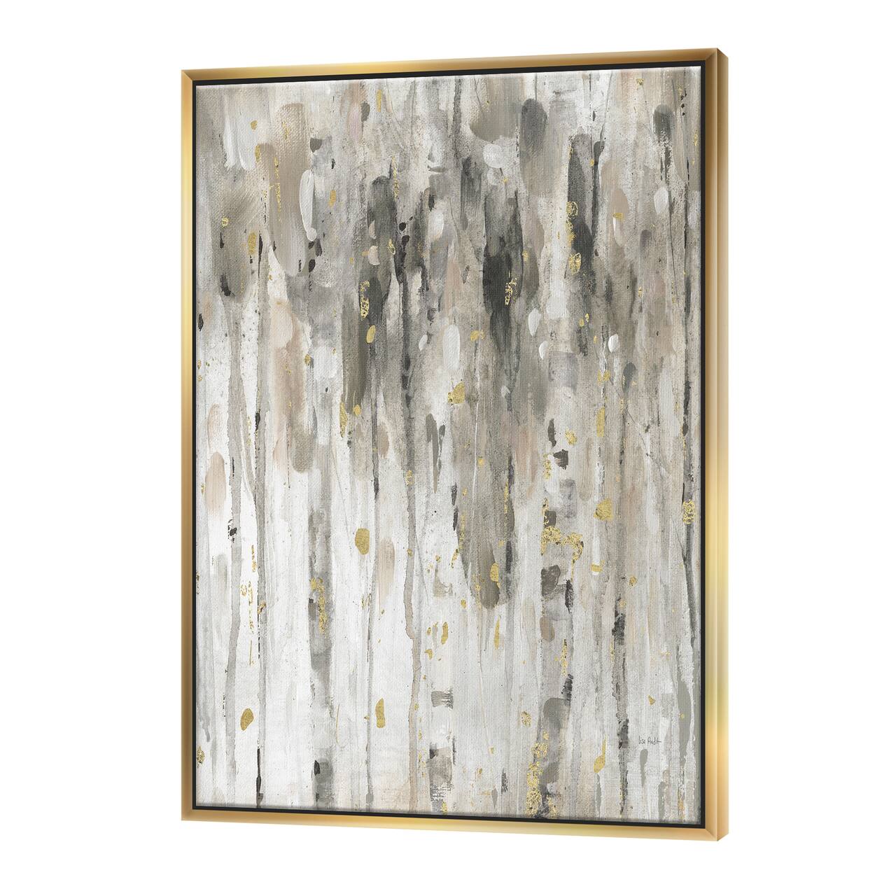 Designart - The Modern Grey Forest IV - Farmhouse Canvas in Gold Frame